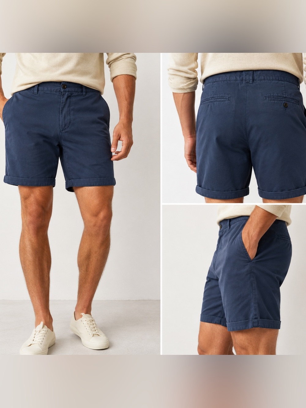 Todd Snyder Navy Flat-Front Cotton Shorts